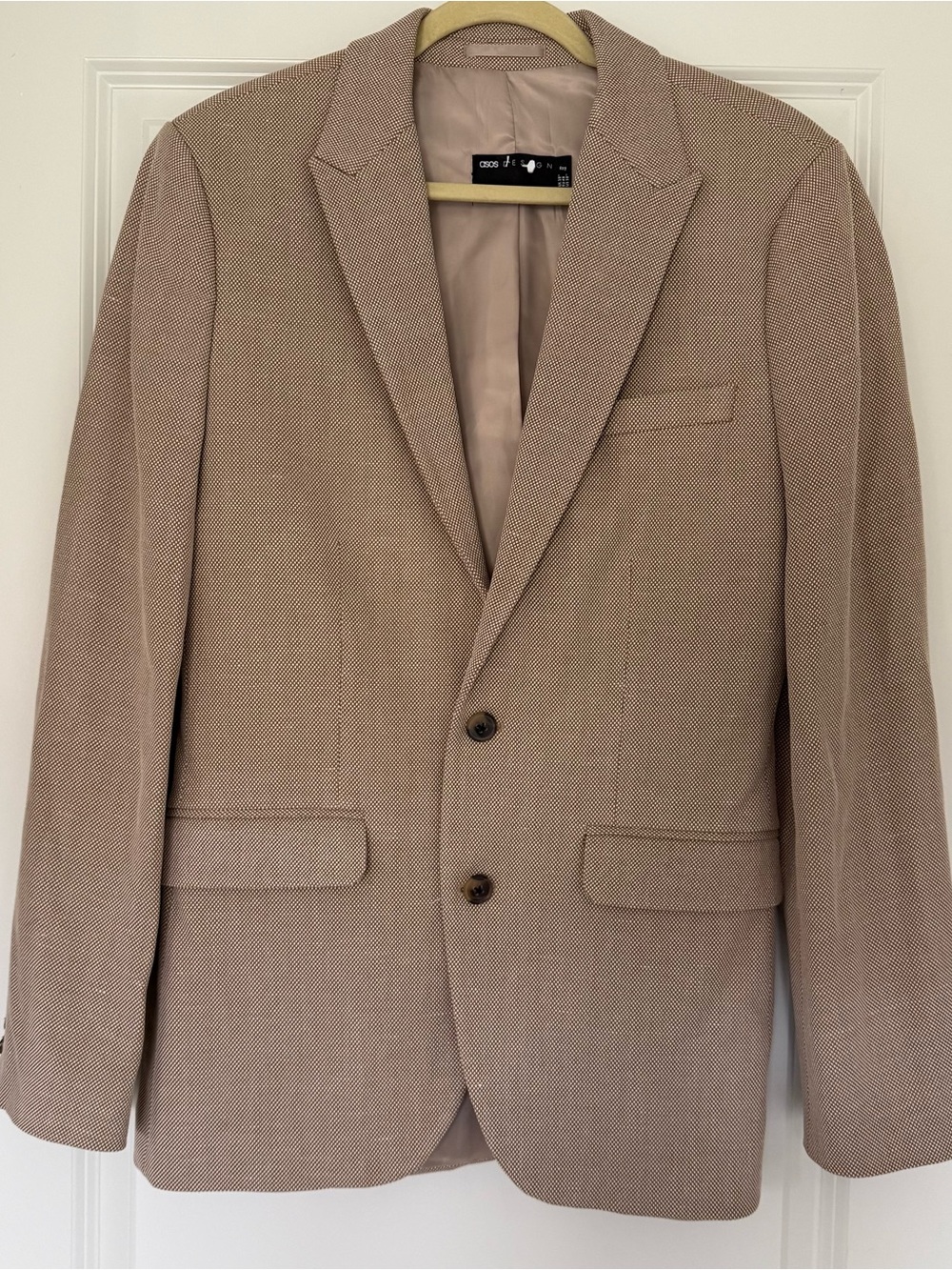 ASOS Textured Light Beige Men's Two-Button Blazer US 38R
